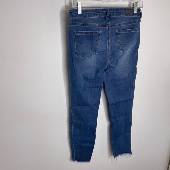 Articles of Society Raw Fringe Hem Skinny Ankle Blue Jeans 27 / 6 Womens Tiered - Picture 3 of 6